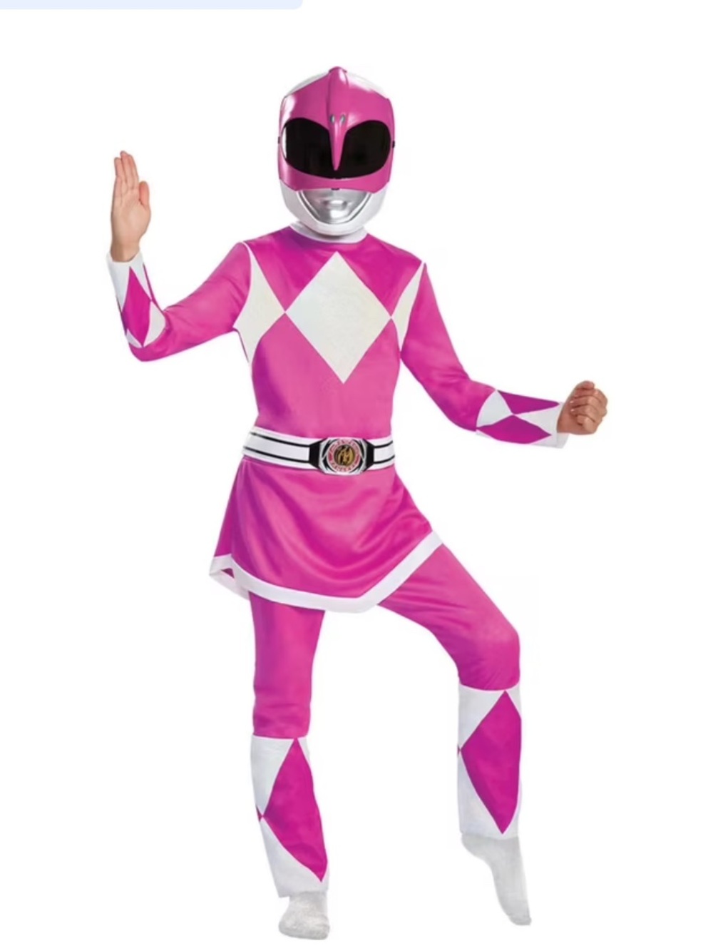 Halloween Costume - Pink Ranger Girl Superhero - Pink & White